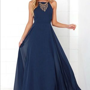 Lulu’s Mythical Kind of Love Navy Blue Maxi Dress